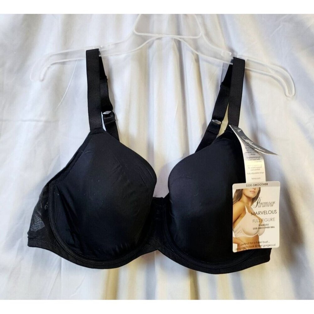 New Paramour Womens Black Underwire Lightly Line Bra Adjustable Straps Size 40C - Picture 1 of 5